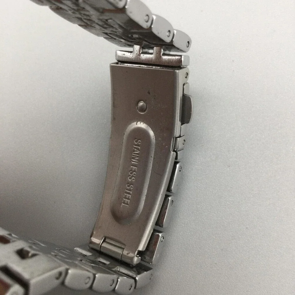 Anne Klein Womens Watch 36mm Silver Tone Crystals Steel AK/1007 New Battery 7